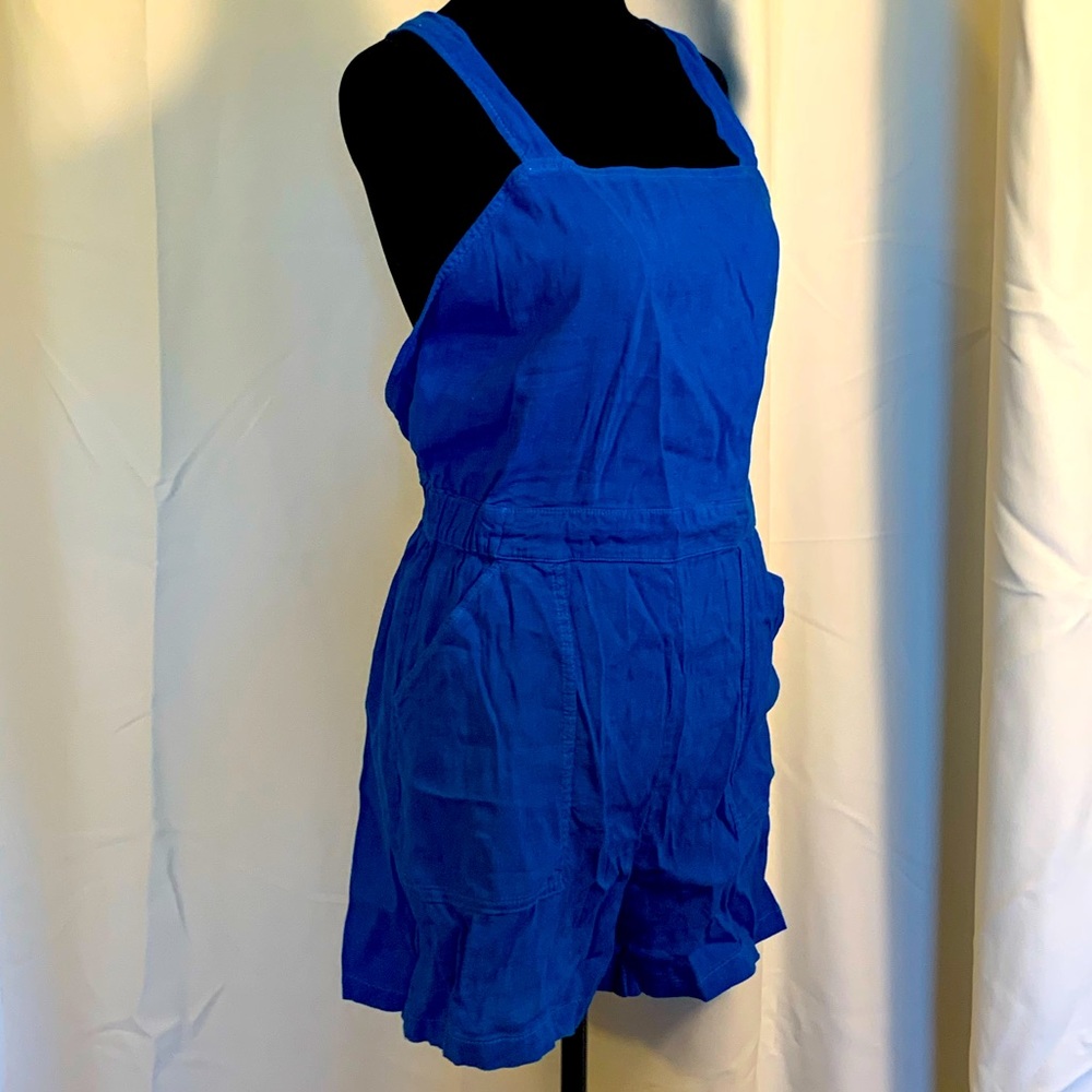 NWT, Zara Blue Linen Romper, size Large